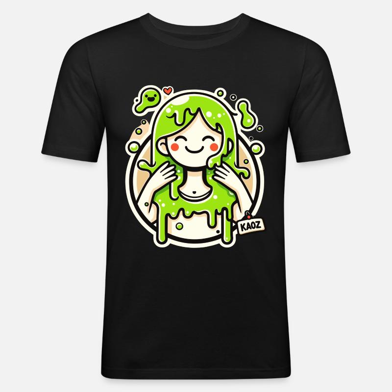 Illustrazione della Ragazza Lime Slime - Maglietta aderente da uomo - nero