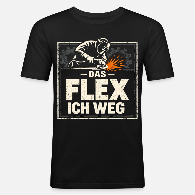 Schweißer Das Flex Ich Weg Geschenk - Männer Slim Fit T-Shirt - Schwarz