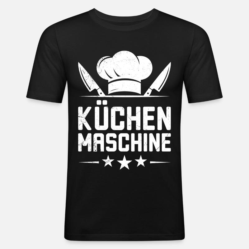 Chef's Clothes KITCHEN MACHINE Fun - Men's Slim Fit T-Shirt - black