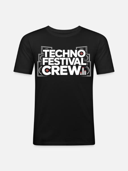 Techno Festival Crew – Techo Party Outfit - Men's Slim Fit T-Shirt - black