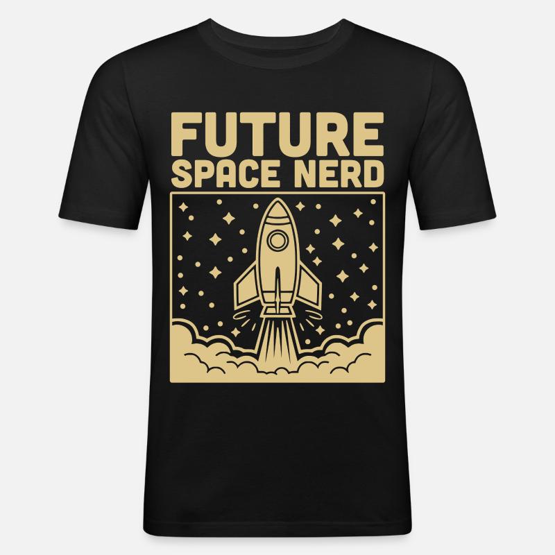 Future Space Nerd Space Rocket Launch - Men's Slim Fit T-Shirt - black