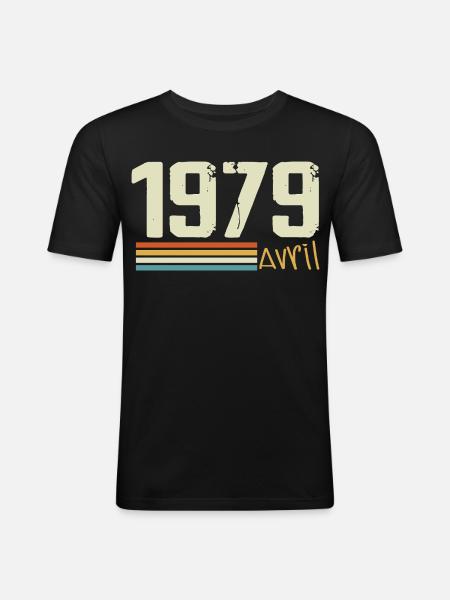 Born in April 1979 - Men's Slim Fit T-Shirt - black