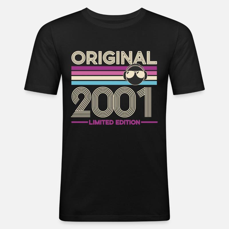 Original 2001 Limited Edition - Männer Slim Fit T-Shirt - Schwarz