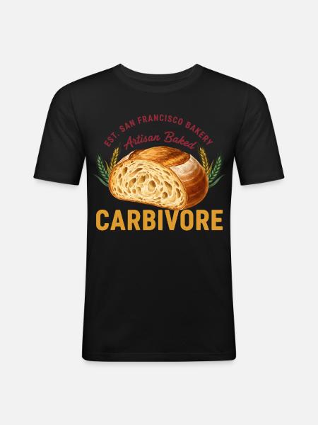 Sauerteigbrot Backkarbivore San Francisco - Männer Slim Fit T-Shirt - Schwarz