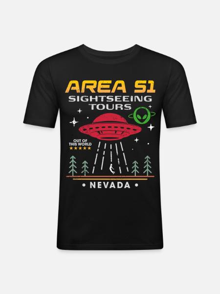 Area 51 Sightseeing Tours - Men's Slim Fit T-Shirt - black