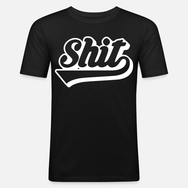 Scheiße Retro-Skript - Männer Slim Fit T-Shirt - Schwarz