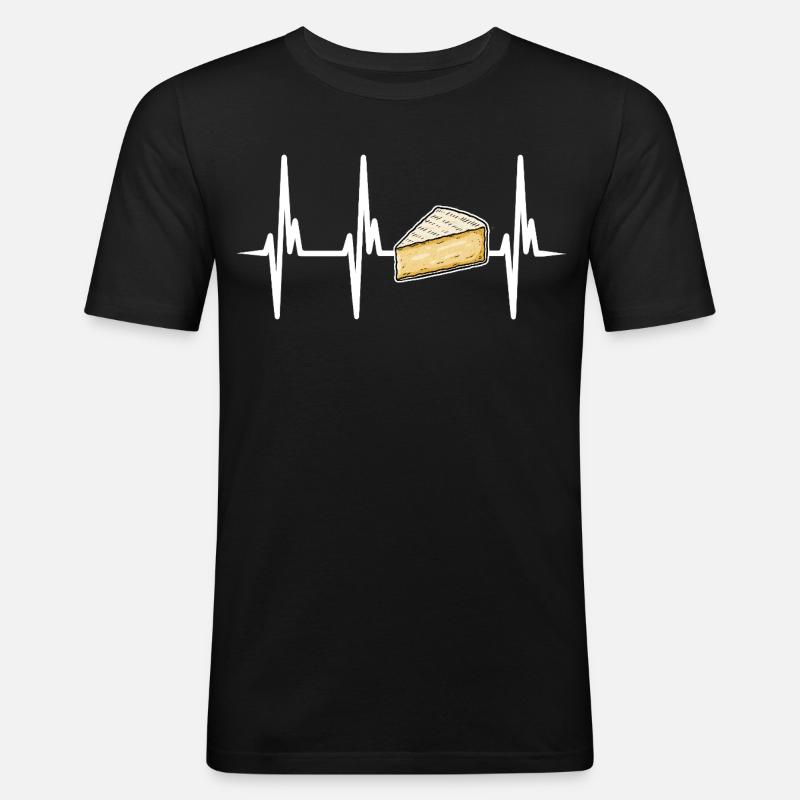Ich liebe Brie Käse - Männer Slim Fit T-Shirt - Schwarz