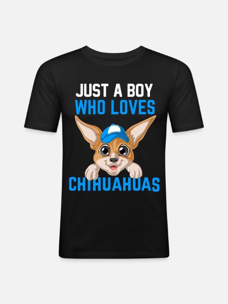 Boy Who Loves Chihuahuas Shirt - Men's Slim Fit T-Shirt - black