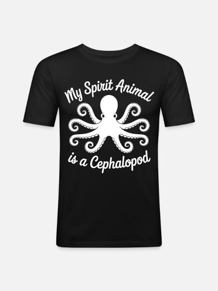 Octopus Minimal Art - Men's Slim Fit T-Shirt - black
