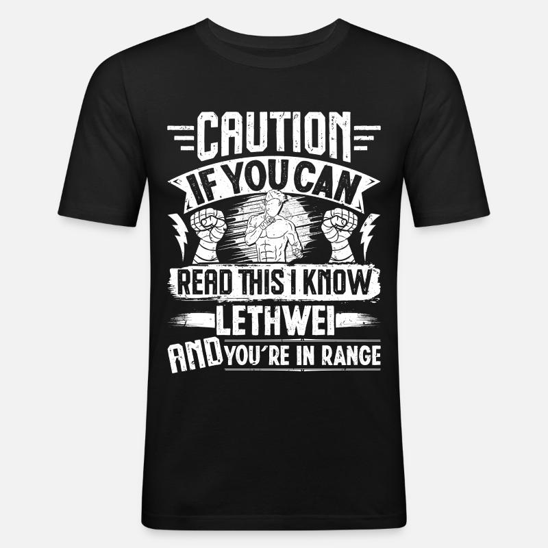 Lethwei-Krieger Myanmar Boxtraining Burmesen - Männer Slim Fit T-Shirt - Schwarz