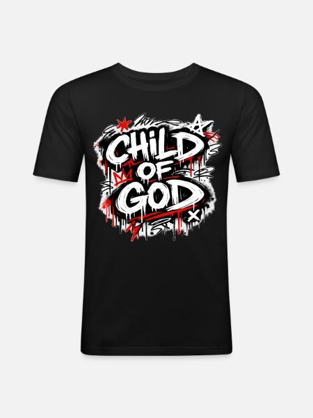 Child of God Graffiti Lettering - Men's Slim Fit T-Shirt - black