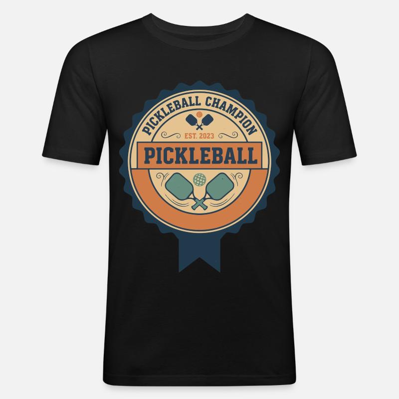 Campione di Pickleball Est 2023 Amore per giocatori divertenti - Maglietta aderente da uomo - nero
