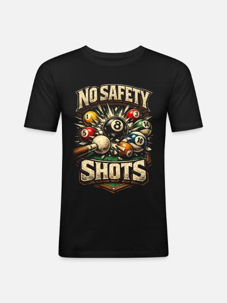 8-Ball Billiards No Safety Shots - Men's Slim Fit T-Shirt - black
