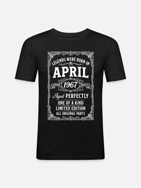 Awesome since April 1967 - Men's Slim Fit T-Shirt - black