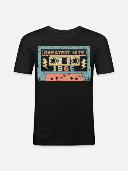 Millésime 1965 - T-shirt près du corps Homme - noir