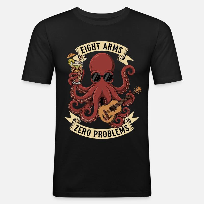 Eight Arms Zero Problems - Men's Slim Fit T-Shirt - black
