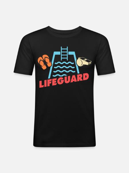 Lifeguards Love Lifeguard Swimmers - Men's Slim Fit T-Shirt - black