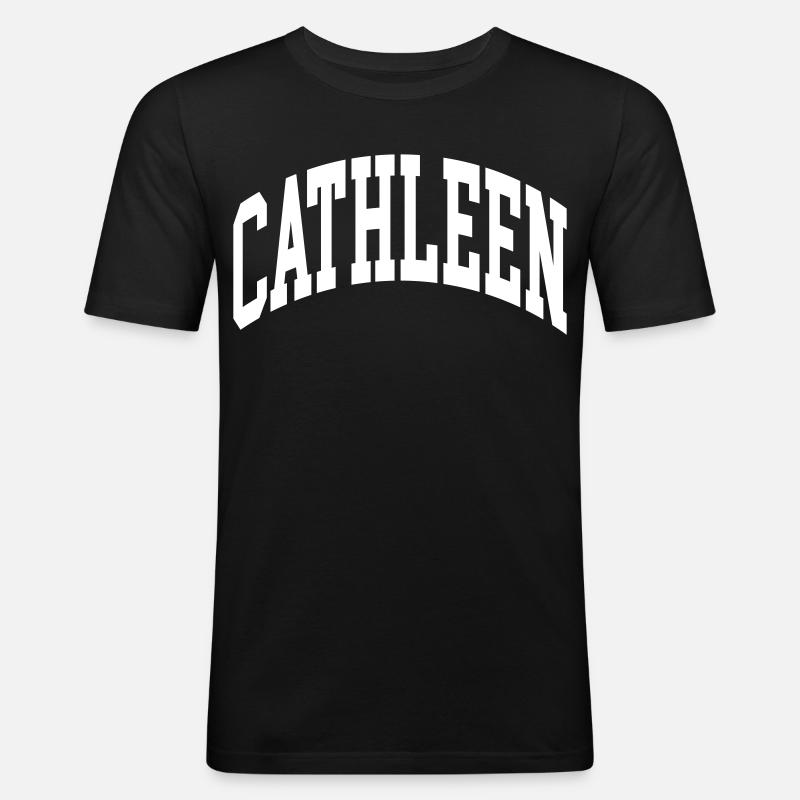 Cathleen - Männer Slim Fit T-Shirt - Schwarz