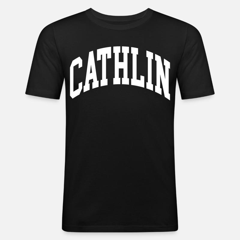 Cathlin - Männer Slim Fit T-Shirt - Schwarz