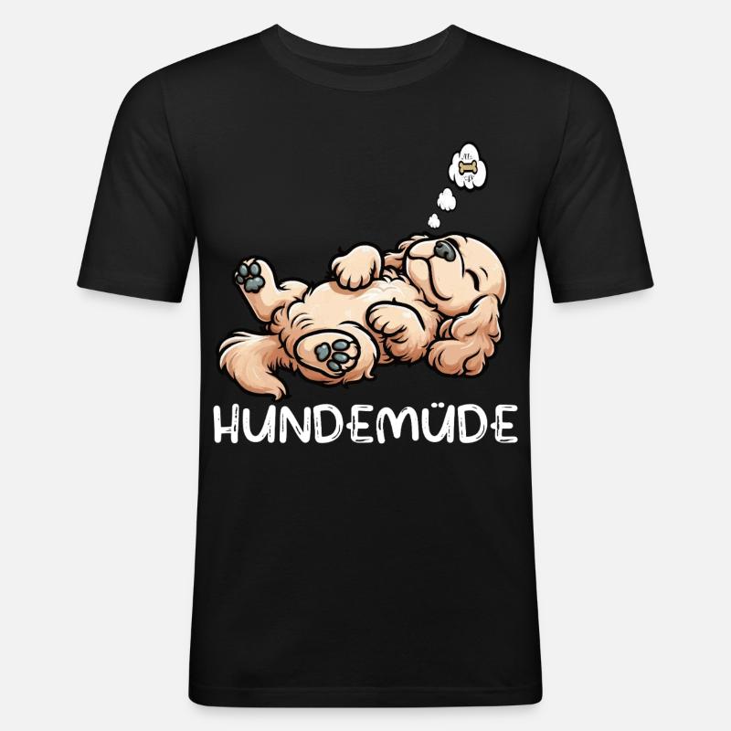 Hundemüde Cocker Spaniel Cockerhund Cockerbesitzer - Männer Slim Fit T-Shirt - Schwarz