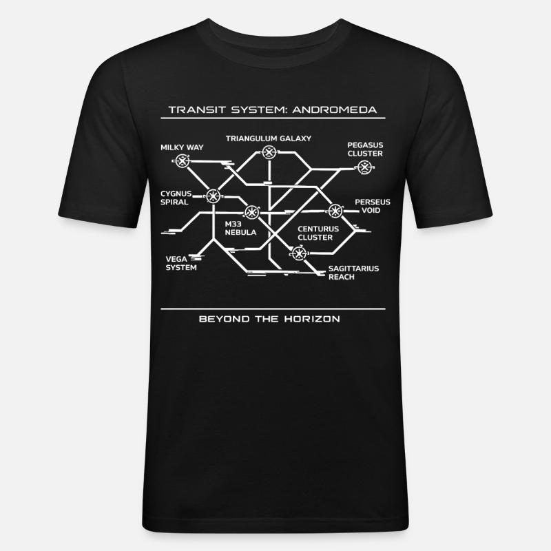 Andromeda Galactic Transit Network - Men's Slim Fit T-Shirt - black
