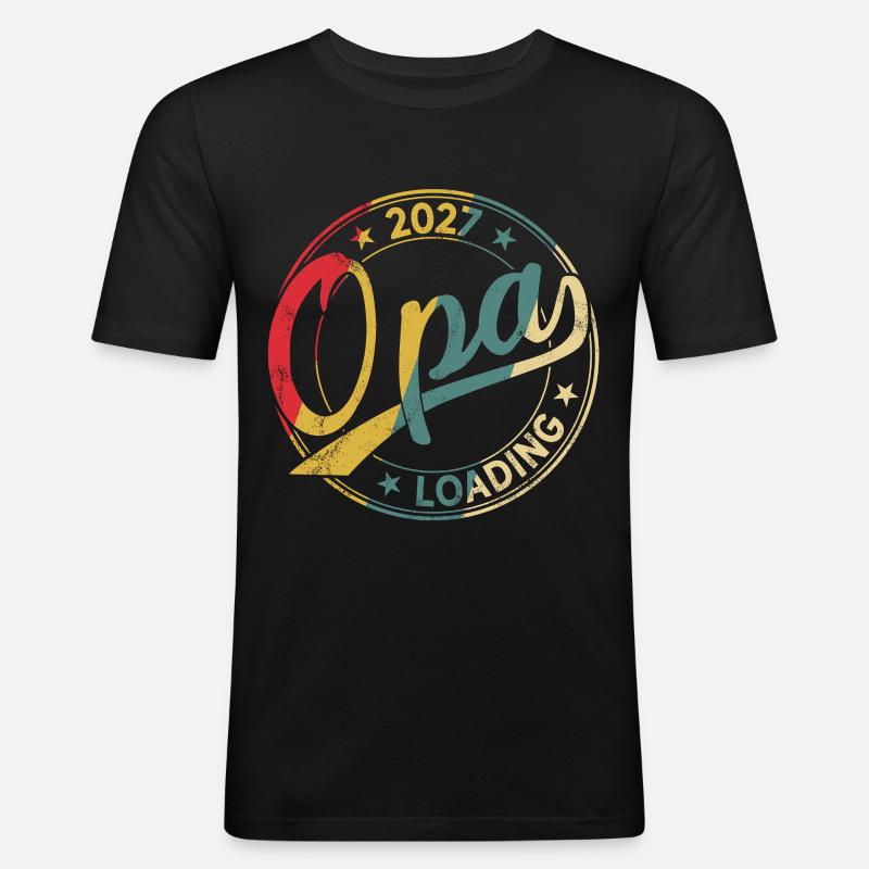 Opa 2027 Loading Werdender Opa 2027 - Männer Slim Fit T-Shirt - Schwarz