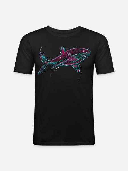Neo Shark - T-shirt près du corps Homme - noir