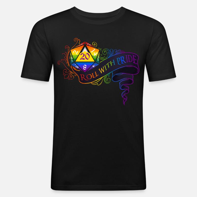 Roll with PRIDE again! - Men's Slim Fit T-Shirt - black