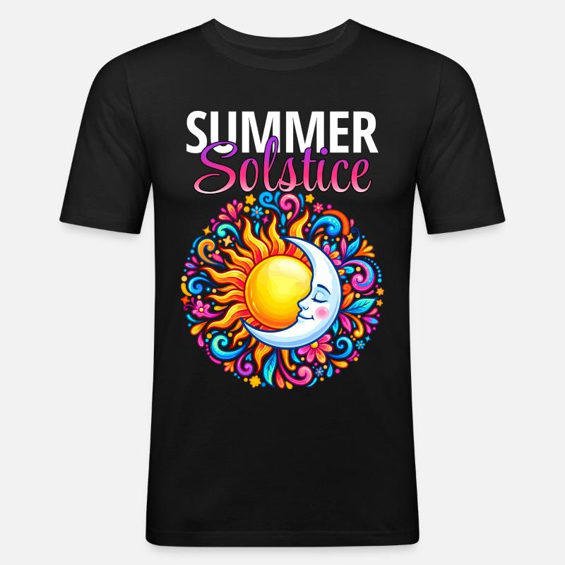 Litha Pagan Solstice d’été Midsommar - T-shirt près du corps Homme - noir