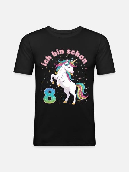 8-års fødselsdag, enhjørningepige, jeg er allerede 8 - Herre Slim Fit T-Shirt - sort