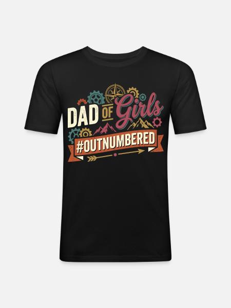 Papa des filles surpassés en nombre Papa au tournevis - T-shirt près du corps Homme - noir