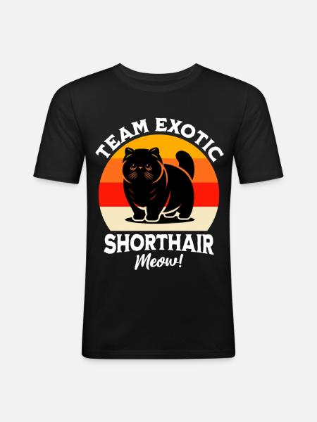 Team Exotic Shorthair Cat - Men's Slim Fit T-Shirt - black