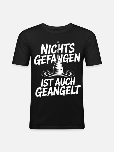 Angeln Spaß Motiv - Männer Slim Fit T-Shirt - Schwarz
