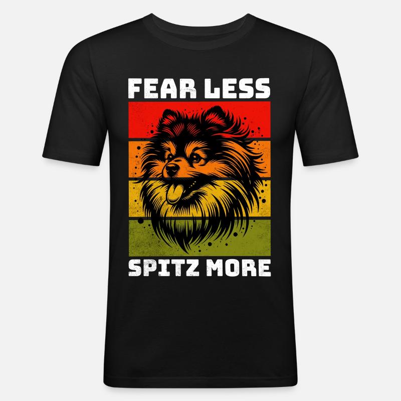 German Spitz Spitz Zwergspitz - Männer Slim Fit T-Shirt - Schwarz