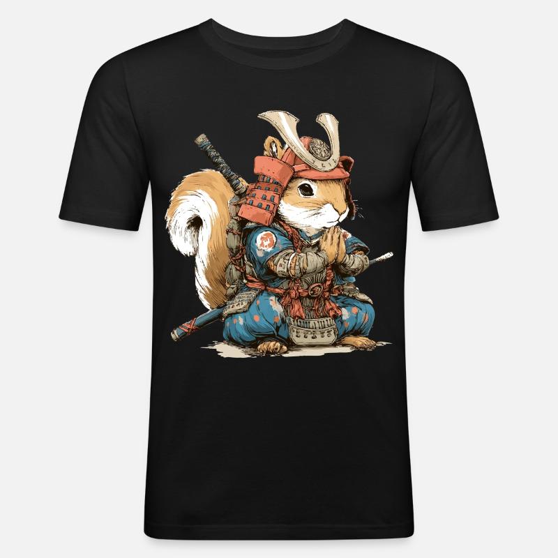 Squirrel Samurai Armor - Men's Slim Fit T-Shirt - black