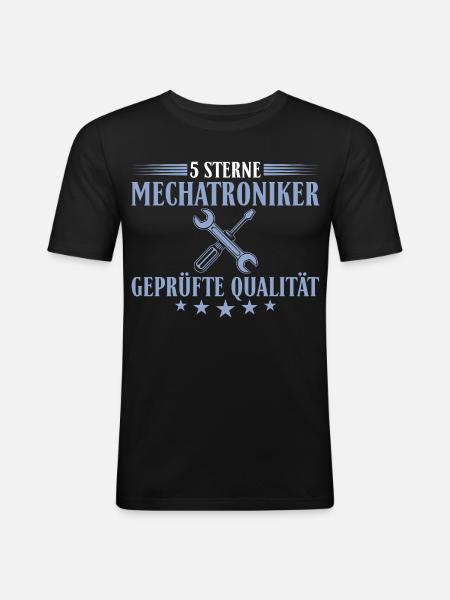 5 Sterne Mechatroniker – Profi Autoschrauber - Männer Slim Fit T-Shirt - Schwarz