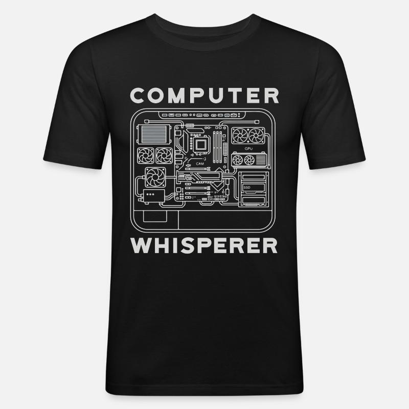 Computer Flüsterer Motherboard Hardware PC - Männer Slim Fit T-Shirt - Schwarz