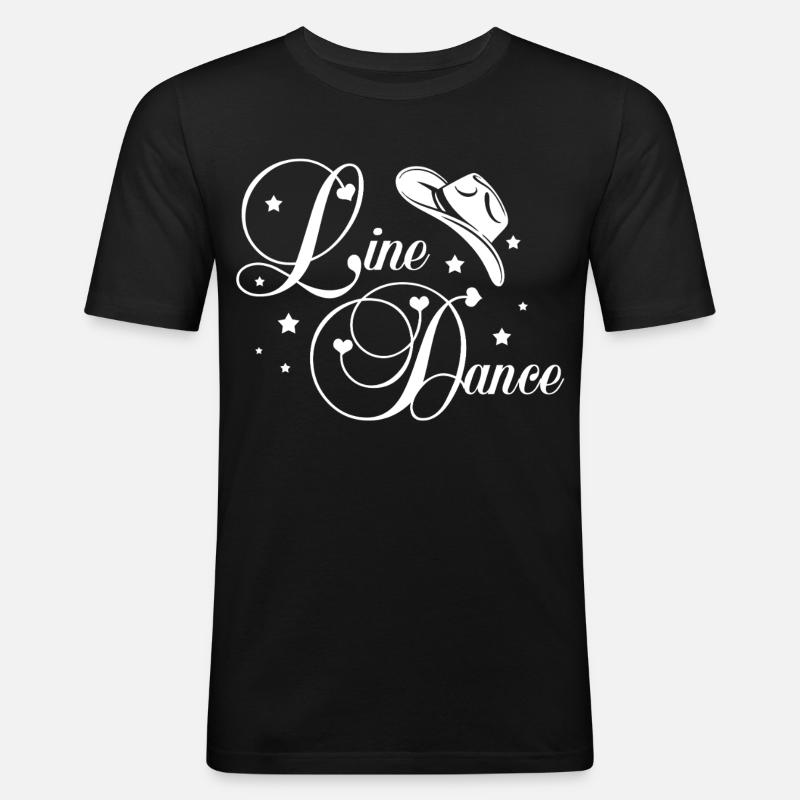 Line Dance Script - Men's Slim Fit T-Shirt - black