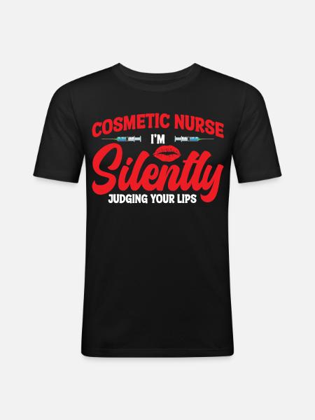 Ästhetische Krankenschwester Lippenchirurgie-Injektor-Botox - Männer Slim Fit T-Shirt - Schwarz