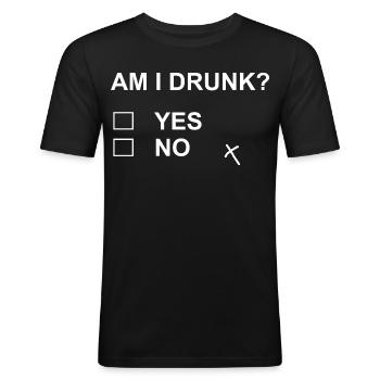 Funny Drinking Test Fail Yes No Sarcastic Humor - Men's Slim Fit T-Shirt - black - Front - Nik (191cm)