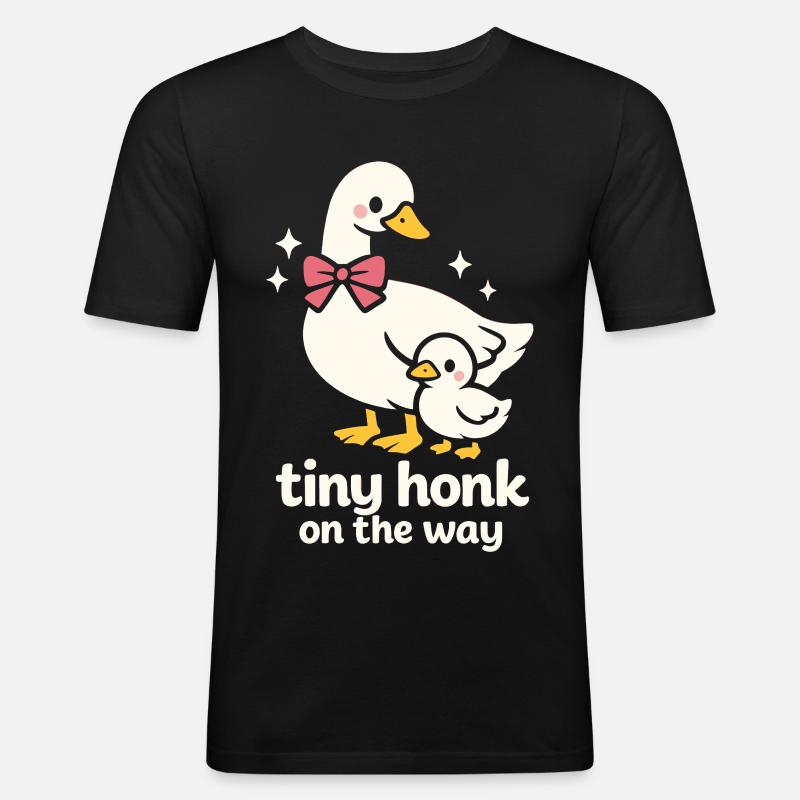 Tiny Honk - Männer Slim Fit T-Shirt - Schwarz