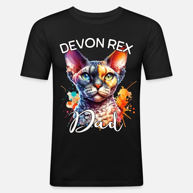 Devon Rex Dad - Men's Slim Fit T-Shirt - black