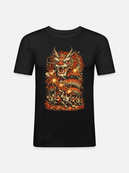 Dragon Dance Dragon Dance Fireworks - Men's Slim Fit T-Shirt - black