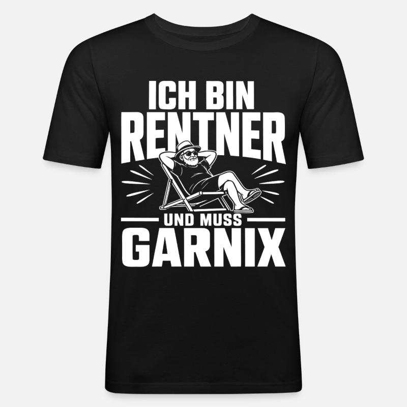 Ich bin Rentner - Männer Slim Fit T-Shirt - Schwarz