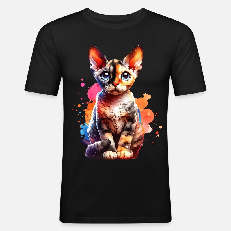 Devon Rex Gift - Men's Slim Fit T-Shirt - black