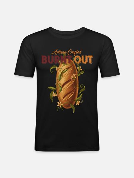 Sauerteigbrot-Backer ausgebrannter Handwerker - Männer Slim Fit T-Shirt - Schwarz