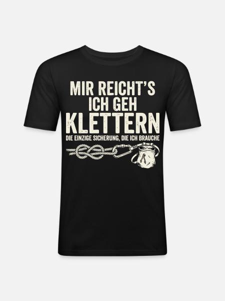Klettern Kletterknoten Karabiner - Männer Slim Fit T-Shirt - Schwarz