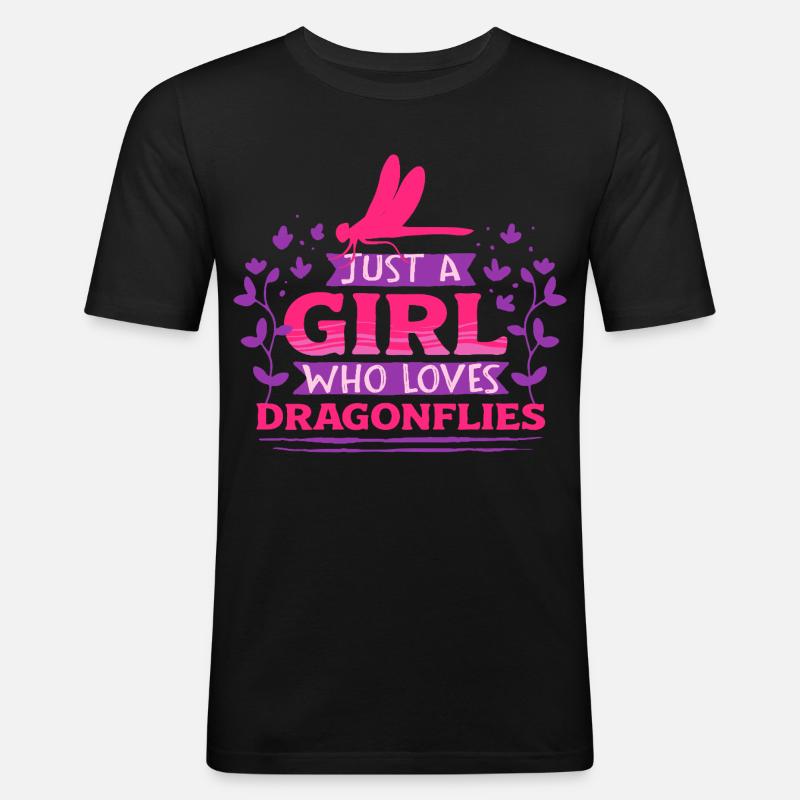 Libelle Libellen - Männer Slim Fit T-Shirt - Schwarz