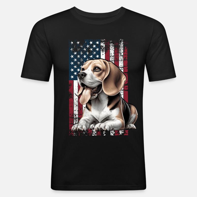 Beagle US Beagle - Männer Slim Fit T-Shirt - Schwarz