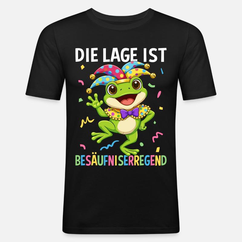 Die Lage Ist Besäufniserregend - Männer Slim Fit T-Shirt - Schwarz